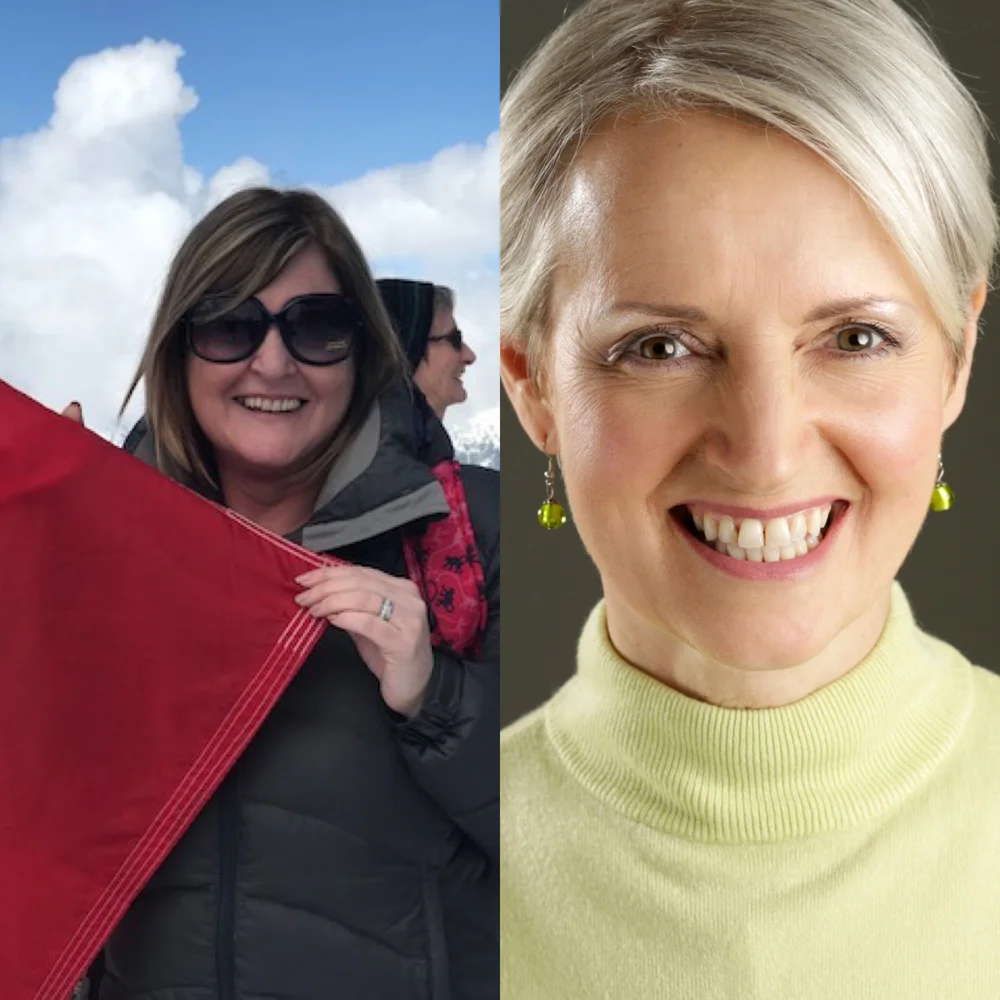 Photograph of Lynne Hindmarch and Lindsay Graham