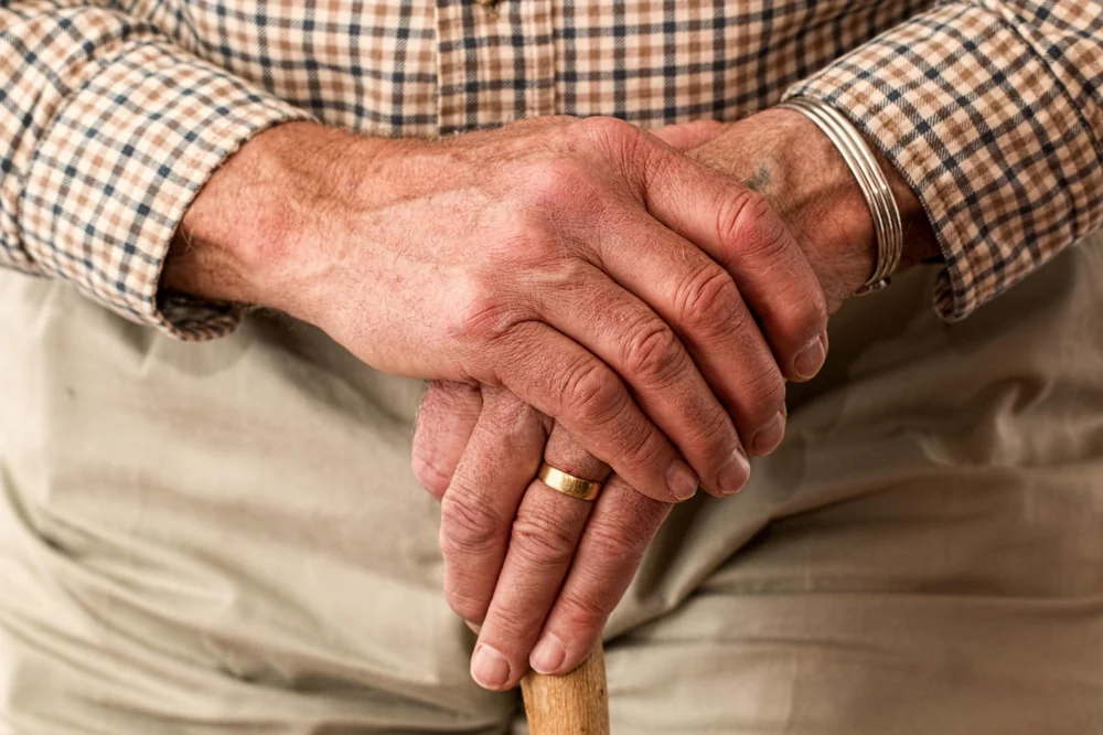 A close up of a man's hands