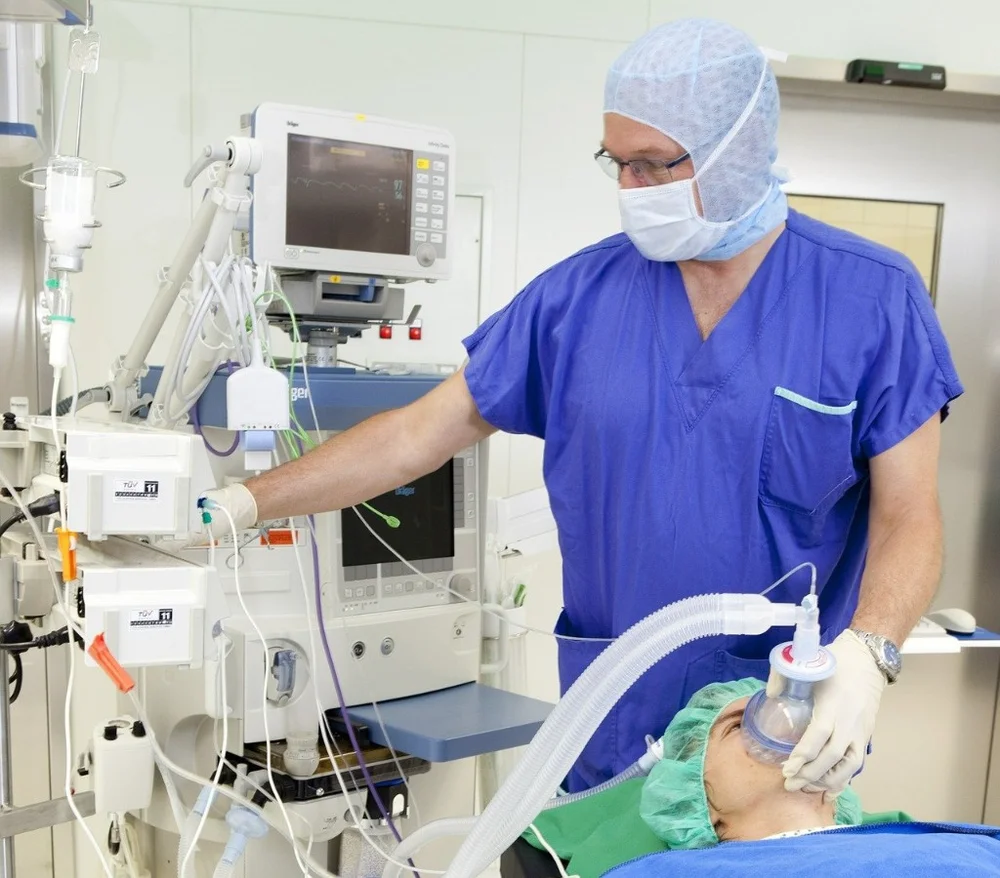 Male doctor providing medical support
